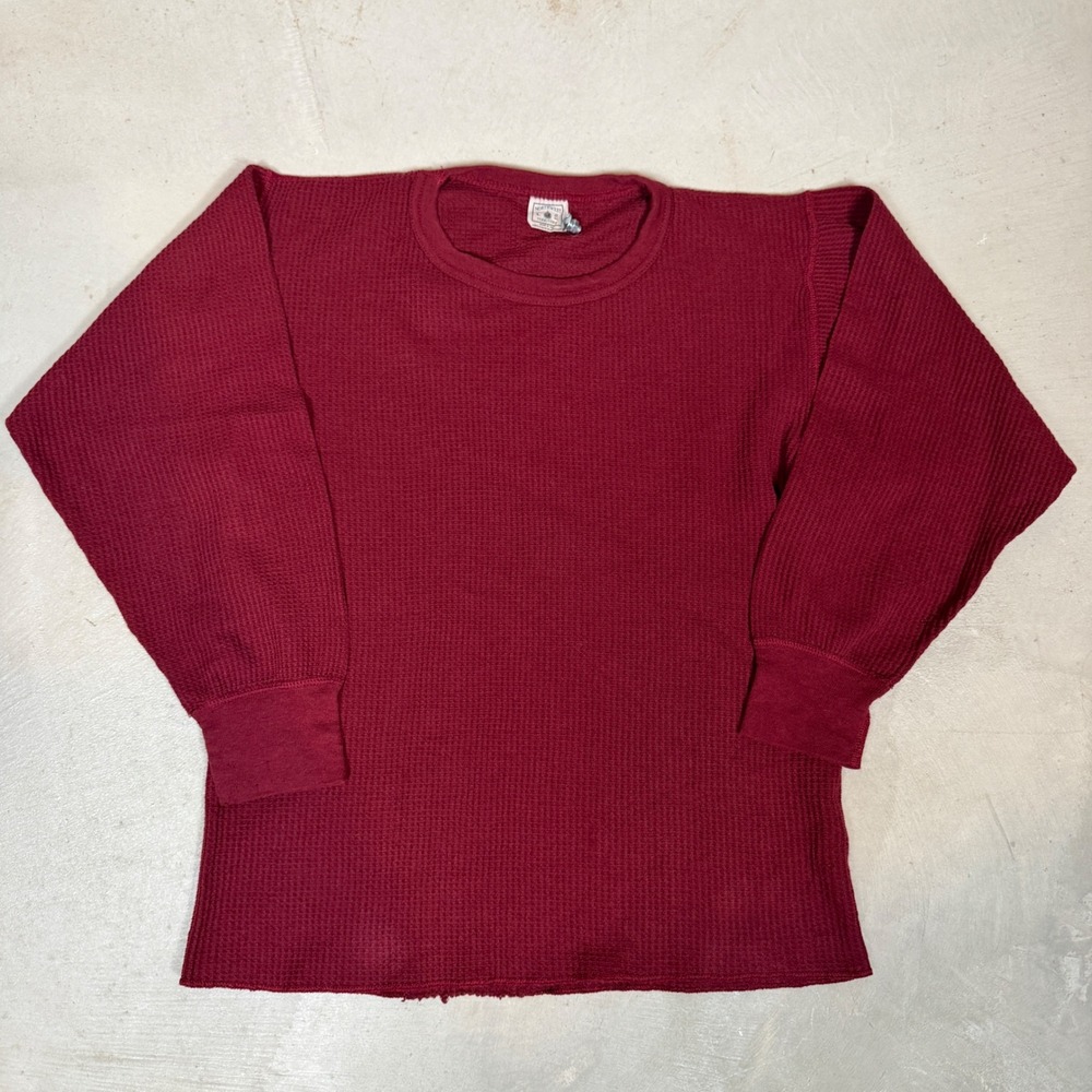 Vintage 80s Northwest Territory Waffle Knit Thermal Shirt Large Burgundy USA